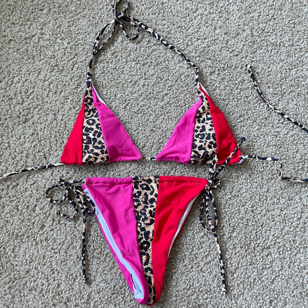 multi printed bikini